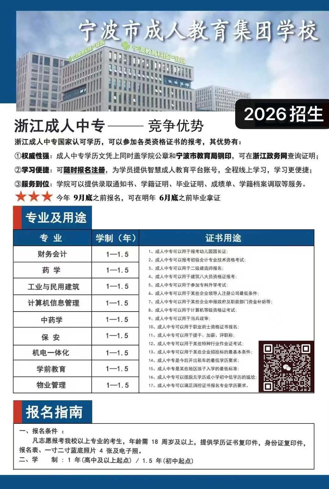2026年成人中專報名條件及收費標準詳解